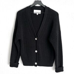 Tradlands Shelter Cardigan Ribbed Chunky Size Small Black